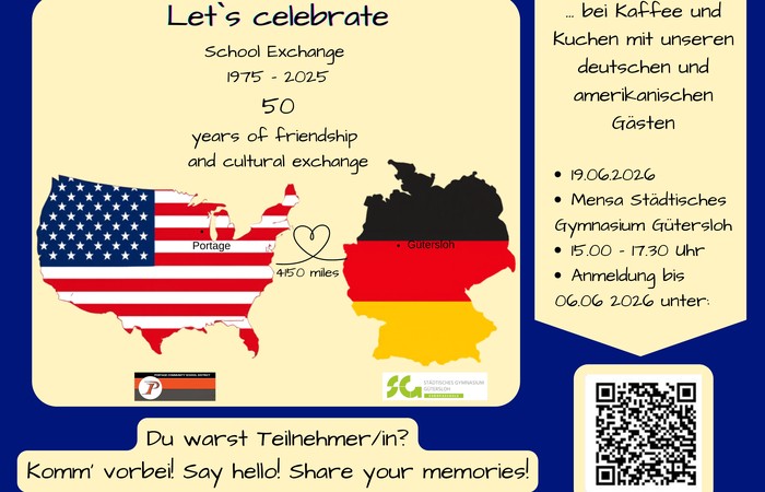 Einladung Ehemalige 50-jähriges Jubiläum USA-Austausch